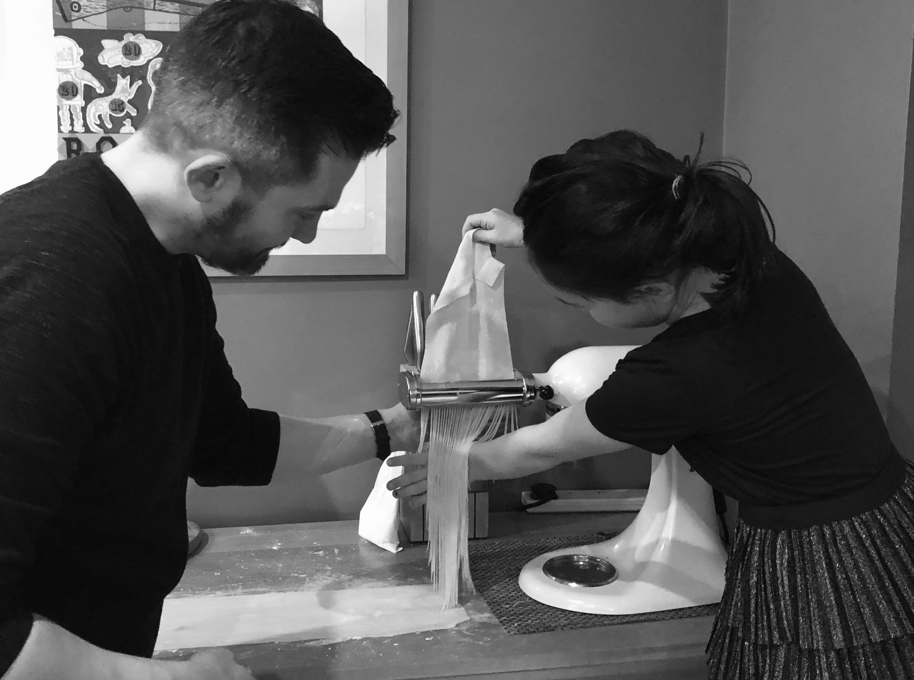 Making noodles with my daughter